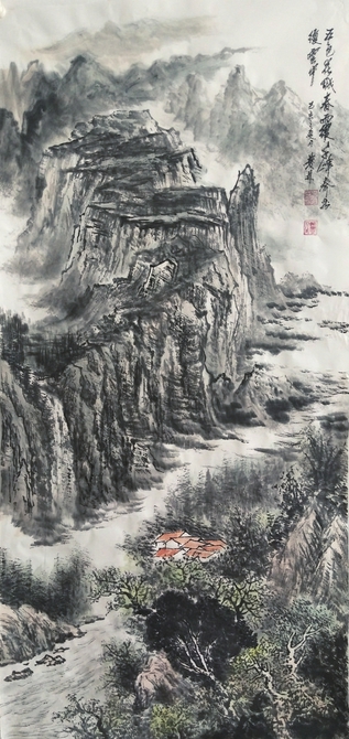 【聚焦济南艺博会】描绘山水大境界 书画家李发林作品清新自然