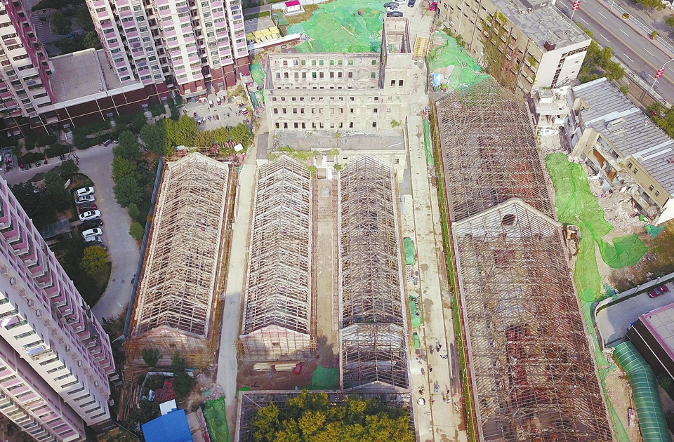 百年面粉厂加固近尾声