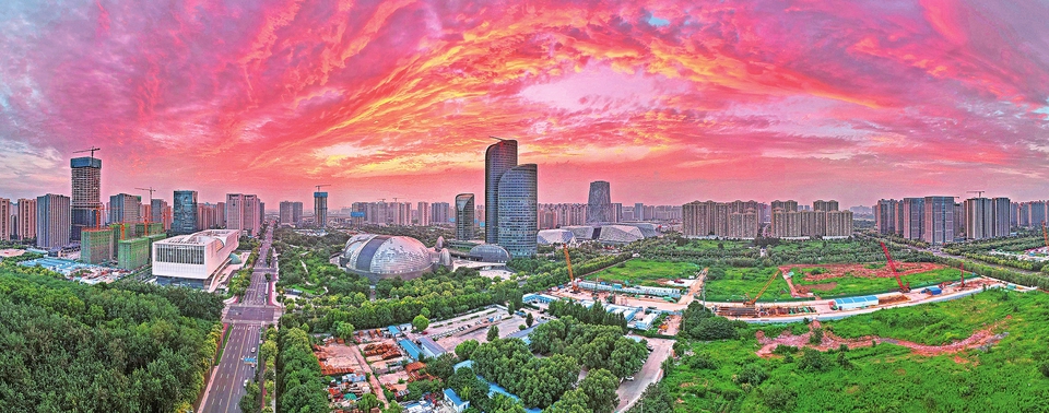 绚丽晚霞靓泉城