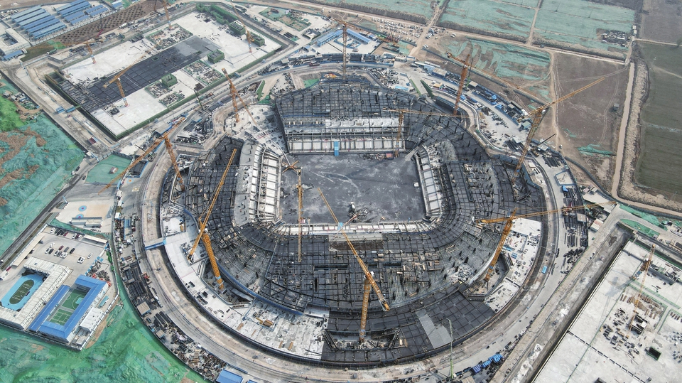 济南黄河体育中心足球场进入地上主体施工阶段