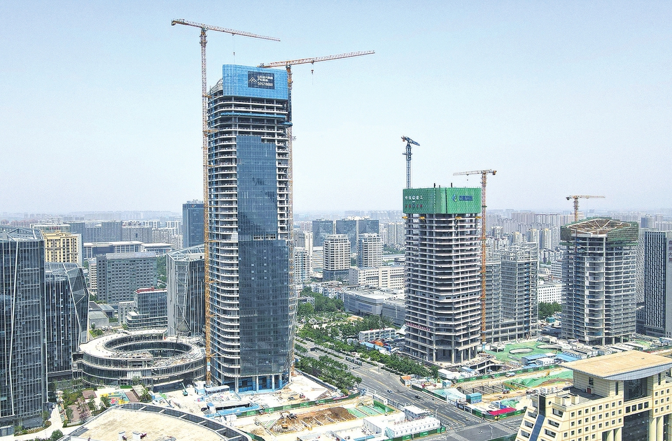 山东省大数据产业基地地标建筑开始外装