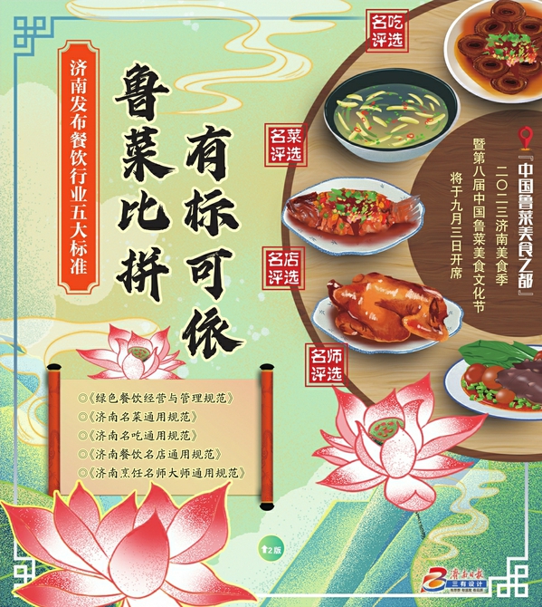 济南发布餐饮行业五项标准 名菜名吃名店名师等有了通用规范